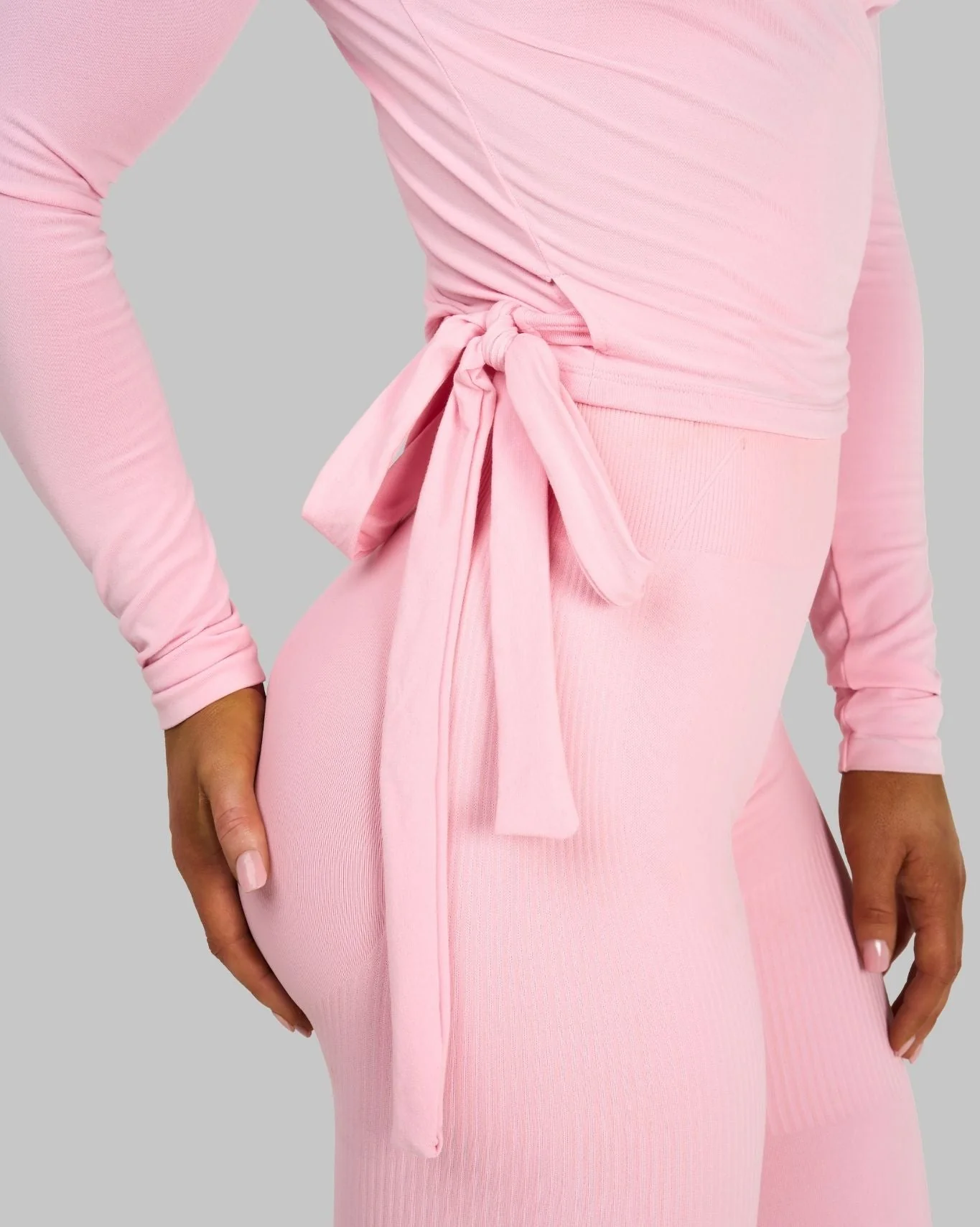 The Essential Collection Wrap Top | Cotton Pink - Image 4