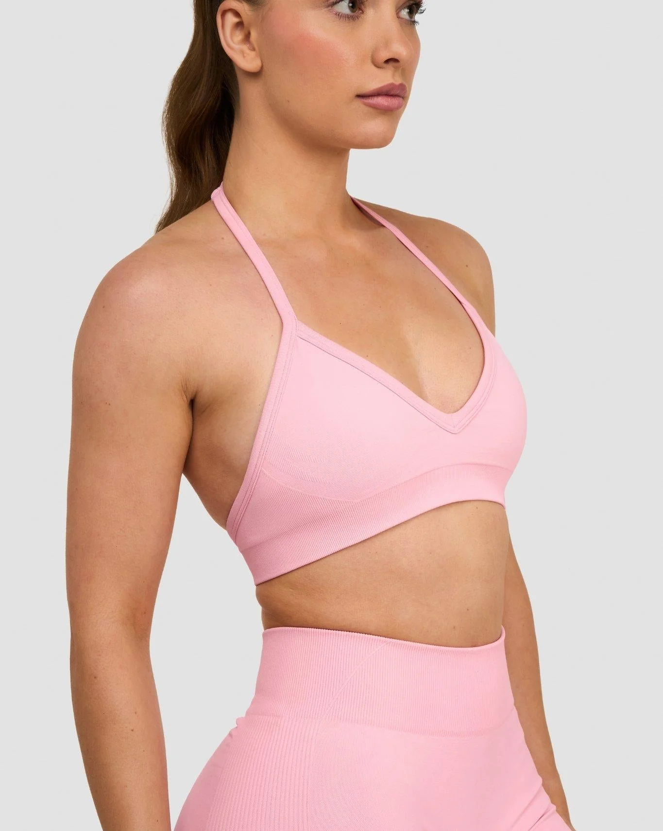 Elevate™ Sculpting Seamless Adjustable Halter Bra | Cotton Pink - Image 3
