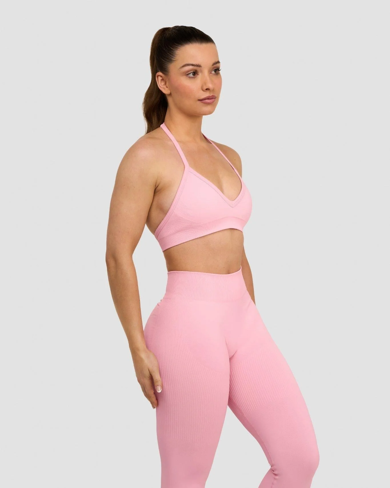 Elevate™ Sculpting Seamless Adjustable Halter Bra | Cotton Pink - Image 5