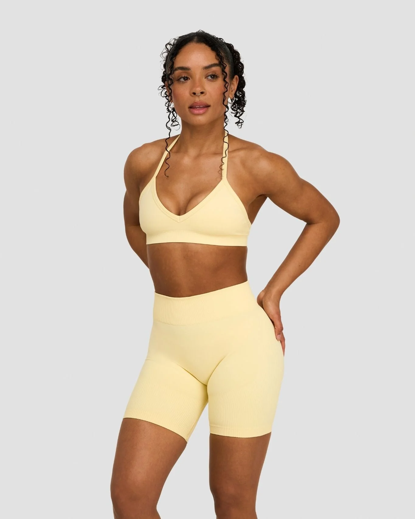 Elevate™ Sculpting Seamless Adjustable Halter Bra | Golden Butter - Image 5