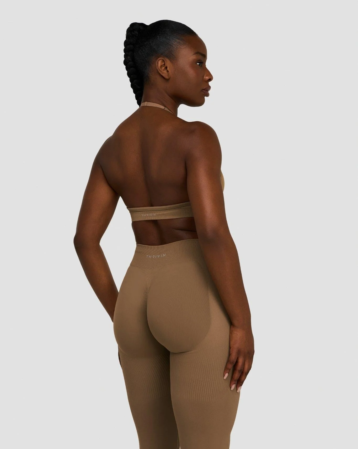 Elevate™ Sculpting Seamless Adjustable Halter Bra | Toffee - Image 2