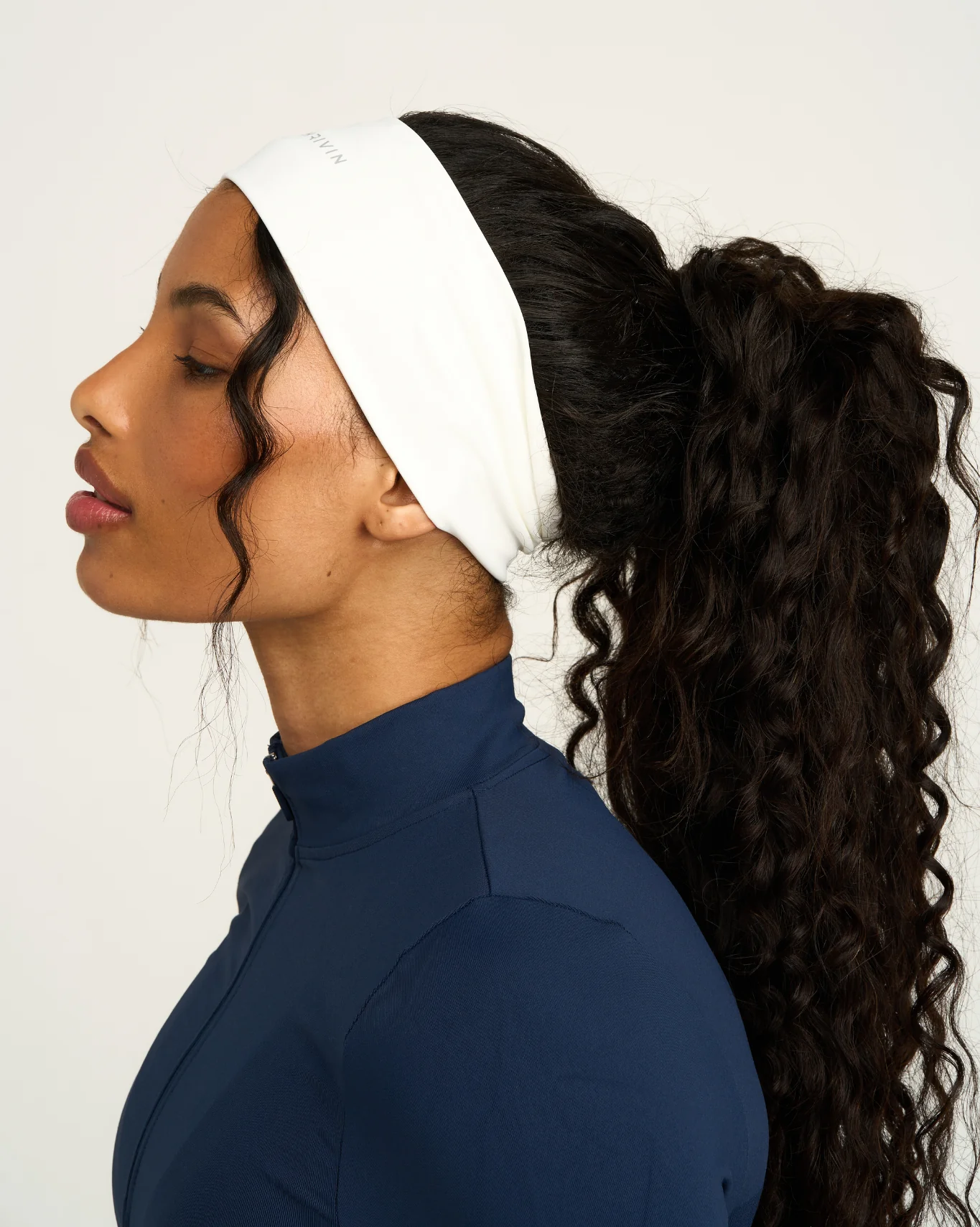 The Essential Collection Chrome Logo Headband | Cream - Image 3