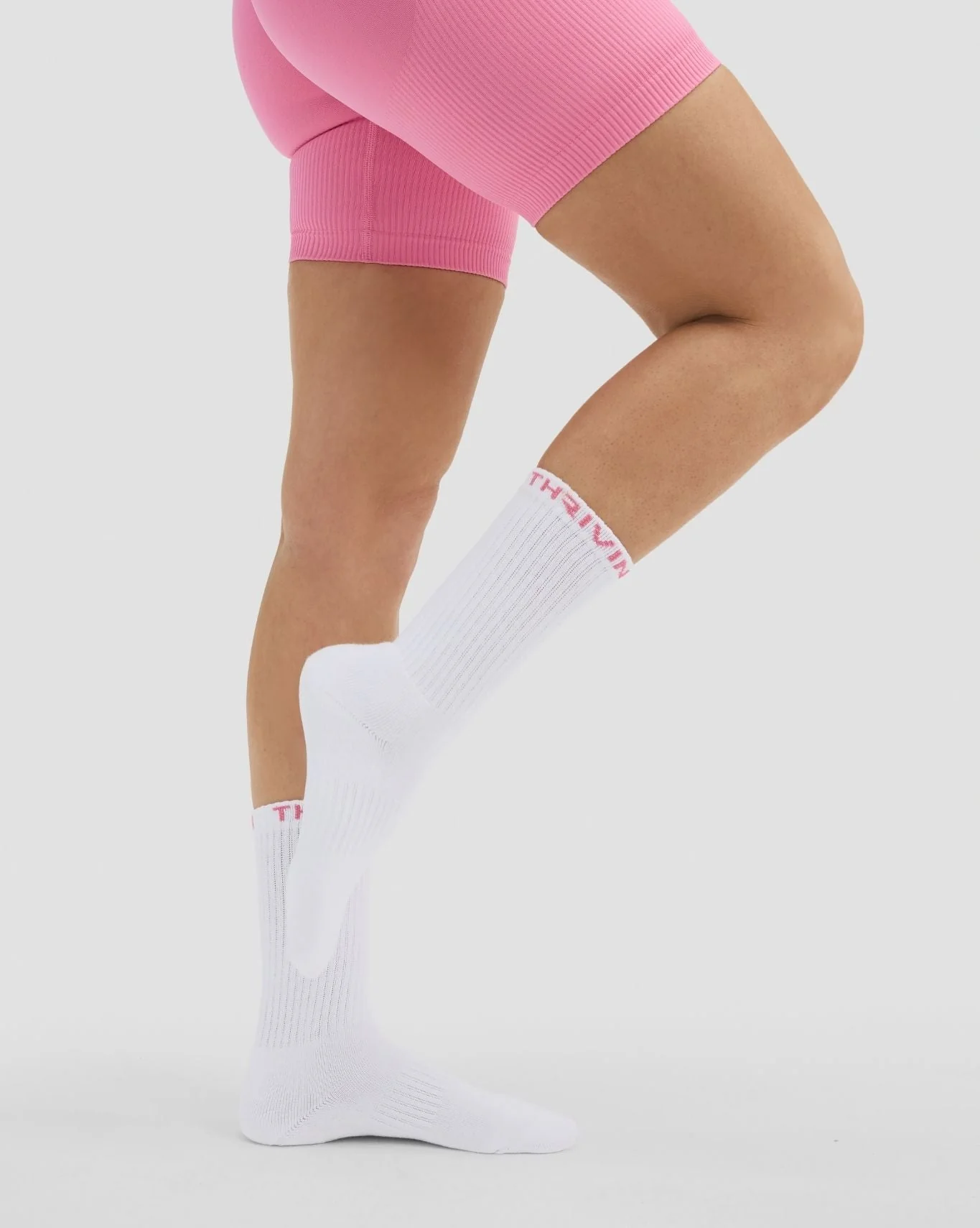 THRIVIN Long Crew Socks | Bubble Pink - Image 2