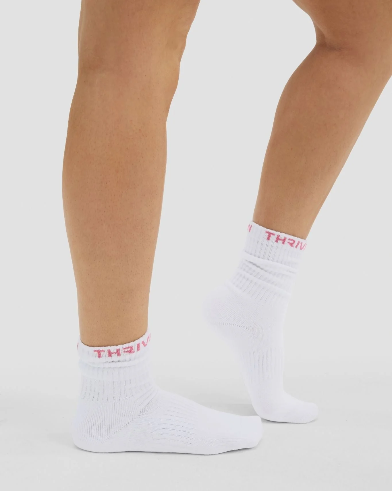 THRIVIN Long Crew Socks | Bubble Pink - Image 4