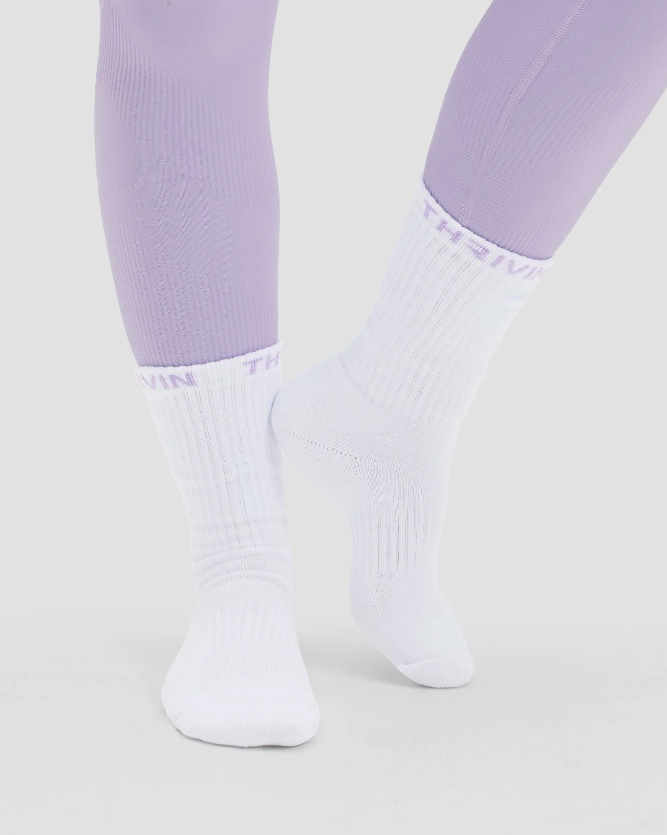 THRIVIN Long Crew Socks | Lilac - Image 2