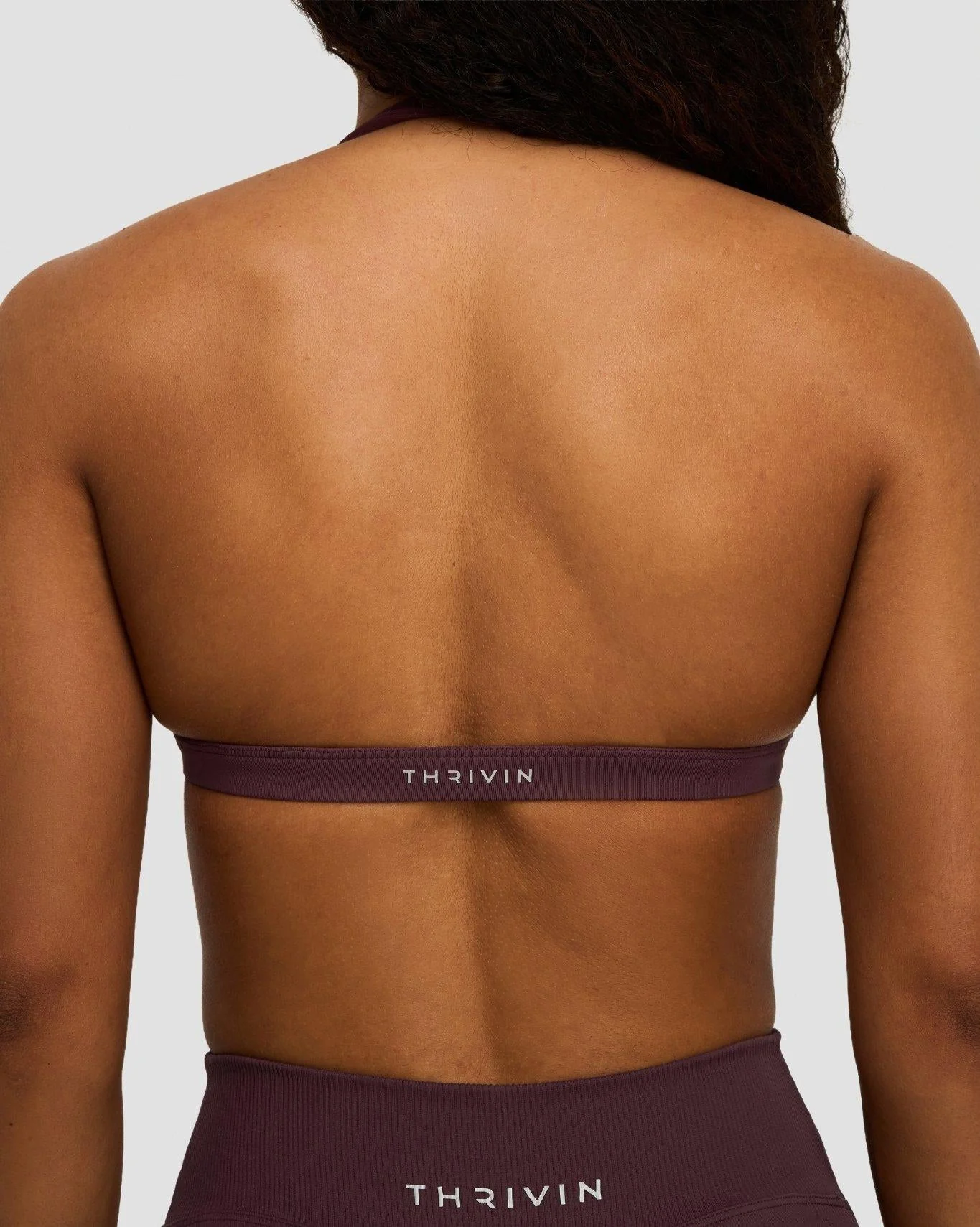 Elevate™ Sculpting Seamless V-Neck Halter Bra | Dark Mauve - Image 2