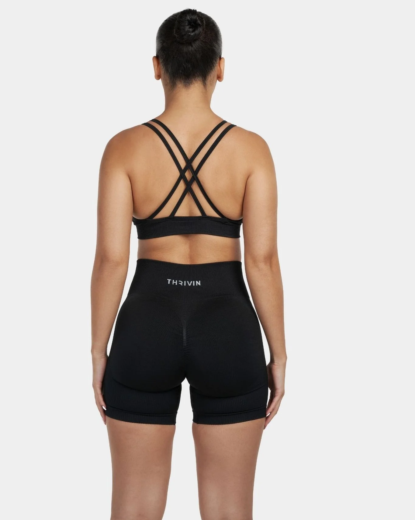 V-Neck Sculpt Seamless Bra | Night Black - Image 4